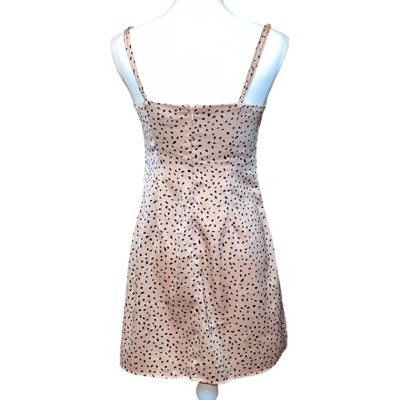 Garage Beige Leopard Cheetah Print Satin Mini Slip Dress Bodycon Size P/S - Picture 3 of 7